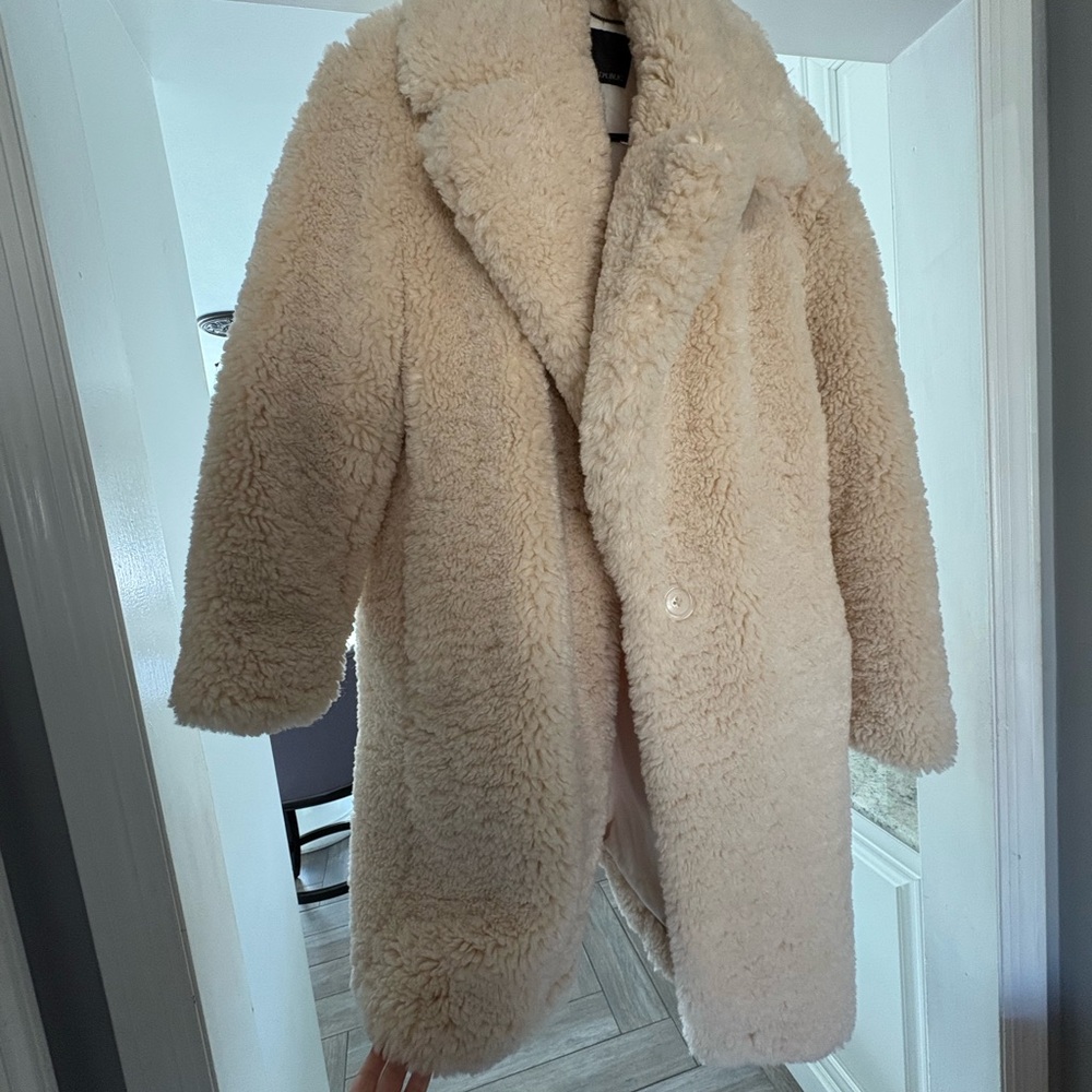 Banana Republic Cream Teddy Jacket Plush Oversized Fit